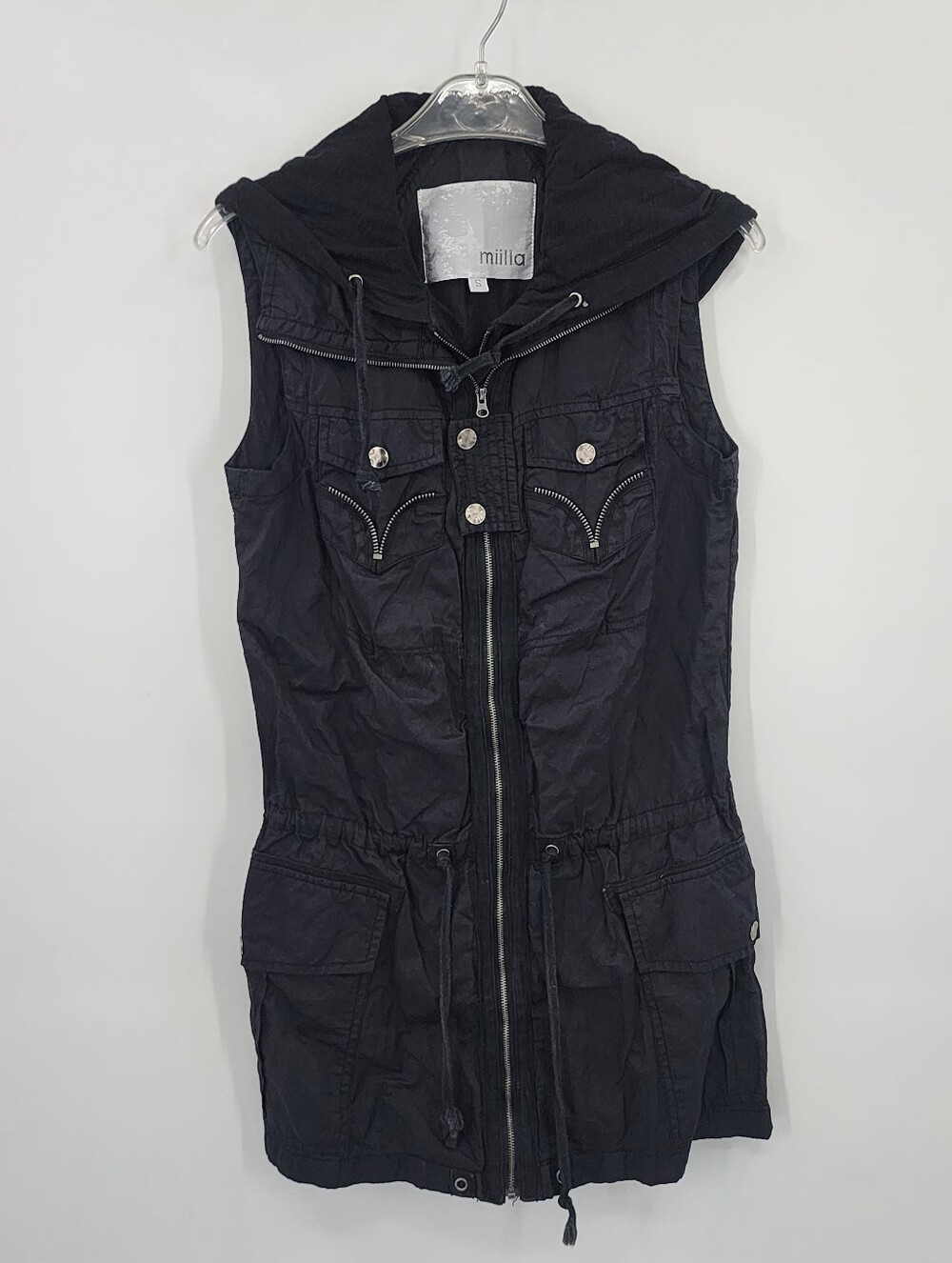 Miilla Utility Military Vest, Black, Small w/ Cargo Pockets